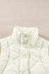 Solid Quilted High Neck Button Up Pocket Vest