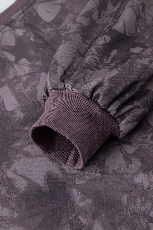 Abstract Woodland Print Baggy Pullover Drawstring Short Sets