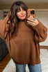 Oversized Ribbed Knit Long Sleeve Tunic Sweater