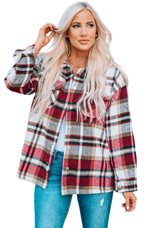 Relaxed Fit Brushed Plaid Button Down Shirt