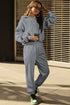 Relaxed Knit Hooded Crop And Jogger Lounge Set