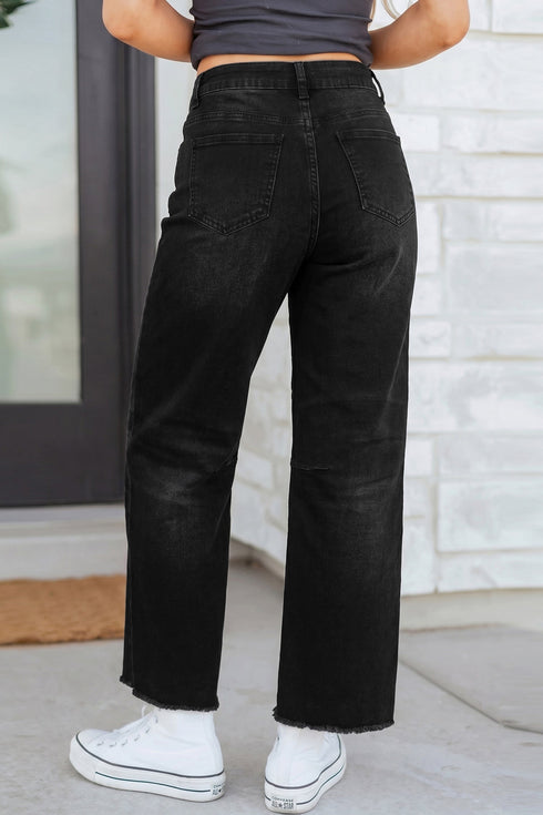 Sequin Ghost Patched Graphic Raw Hem Pants