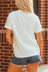 Embroidered Pumpkin Hello Graphic Round Neck Statement Tee