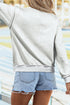 Glitter Letter Athletic Graphic Mock Neck Sparkle Sweatshirt