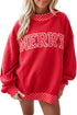 Polka Dot Letter Print Trim Mock Neck Sweatshirt