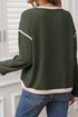 Four Leaf Clover Mallard Duck Graphic Trim Patchwork Knit Tee
