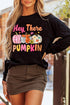 Polyester Cotton Pumpkin Print Relaxed Pullover Sweatshirt