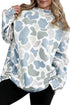 Camouflage Print Mock Neck Western Pullover Sweatshirt