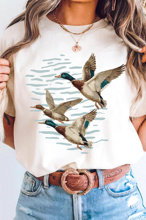 Polyester Cotton Western Mallard Lake Graphic Tee