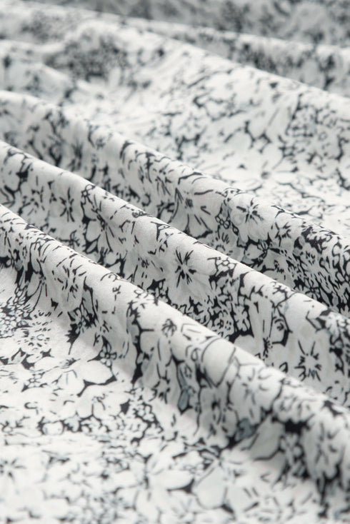 The Isabella Floral Print Open Back Balloon Sleeve Square Neck Mini Ensemble