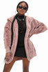 Chic Soft Fleece Hooded Open Front Jacket