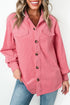 Casual Corduroy Flap Detail Button Up Split Jackets