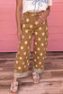 Polka Dot Ankle Length Metal Button Jeans