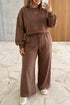 Polka Dot Round Neck Long Sleeve Lounge Set