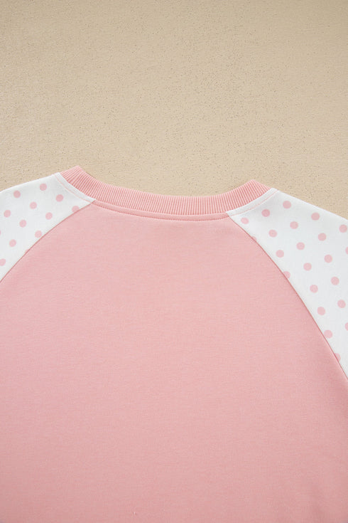 Polka Dot Patchwork Long Sleeve Pant Set