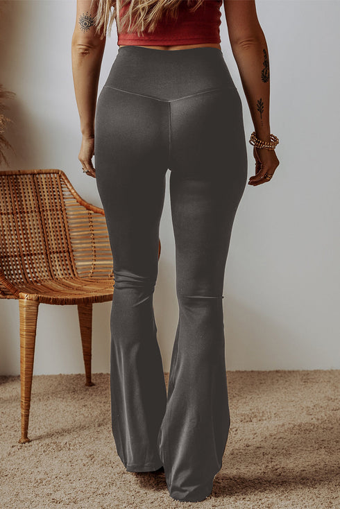 Chic V Shape High Waist Flared Leggings