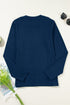 Exposed Seam Detail Crew Neck Long Sleeve Top