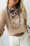 Howdy Letter Embroidered Crew Neck Relaxed Sweater