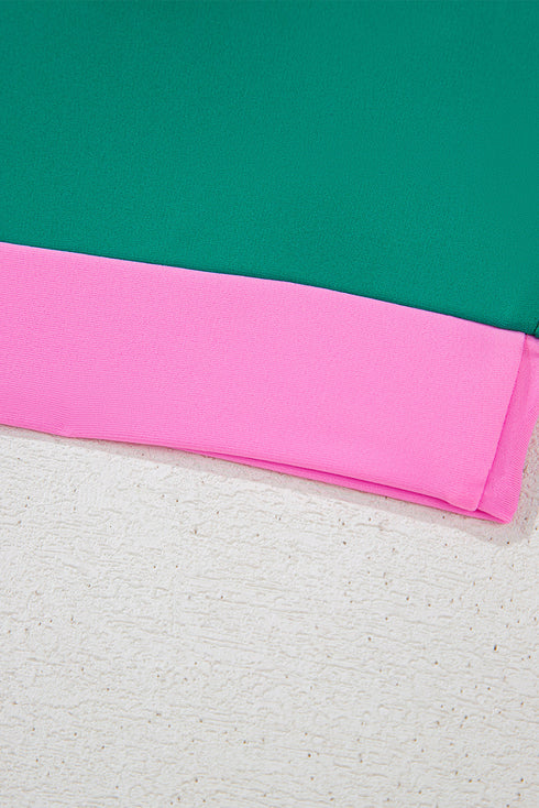 Contrast Band High Rise Scoop Neck Bikini Set