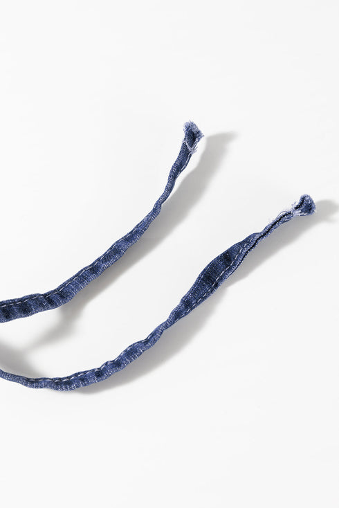 High Waist Wide Leg Drawstring Denim Bottoms