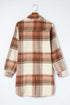 Casual Plaid Print Flap Pocket Long Shacket