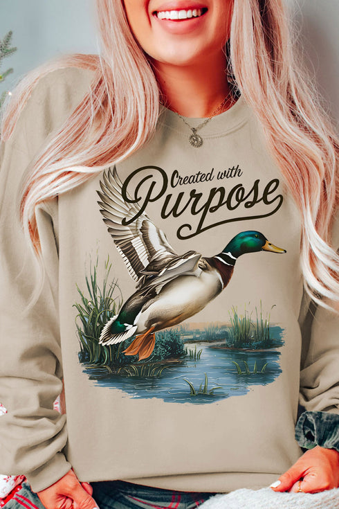 Created Purpose Western Mallard Graphic Pullover Sweatshirt