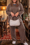 Patchwork Round Neck Long Sleeve Lounge Set
