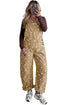 Polka Dot Print Bib Pocket Denim Barrel Overalls Jumpsuit