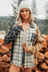 Plaid Button Up Long Sleeve Shift Silhouette Shacket