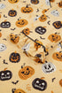 Pumpkin Face Print Ruffle Long Sleeve Two Piece Lounge Set