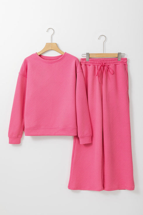 Ultra Loose Textured Slouchy Matching Pant Set