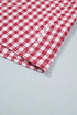 Gingham Striped Patchwork Half Zip Plaid Blouse
