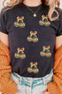 Sequin Pumpkin Cherry Graphic Round Neck Tee
