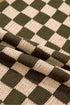 Checkered Drop Shoulder Long Sleeve Knit Sweater