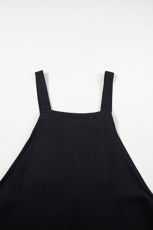 Minimalist Button Strap Pinafore Overall Dress