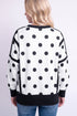 Polka Dot Patchwork Round Neck Baggy Sweatshirt