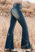 Pocket Detail Flare Leg Silhouette Denim Jeans
