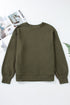 Textured Round Neck Drop Shoulder Pullover Sweatshirt