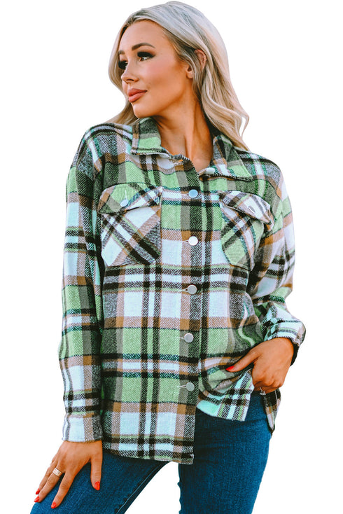 Relaxed Fit Brushed Plaid Button Down Shirt