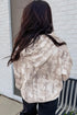 Abstract Print Ribbed Cuffs Hem Long Sleeve Hoodie