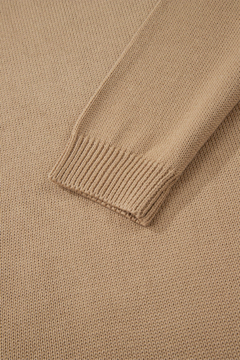 Oversized Chunky Knit Crew Neck Sweater Dress