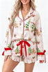 Abstract Print Long Sleeve Two Piece Shift Lounge Set
