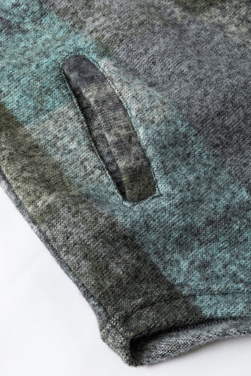 Oversized Brushed Plaid Pocketed Western Style Shacket