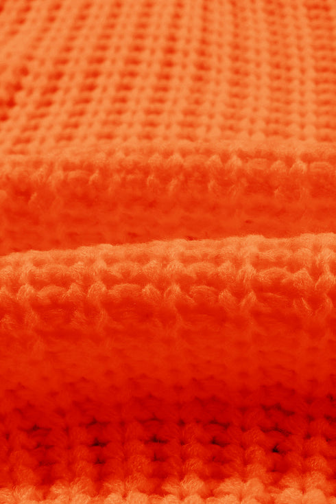 Ribbed Knit Round Neck Slouchy Chunky Sweater