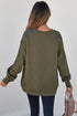 Textured Round Neck Drop Shoulder Pullover Sweatshirt