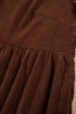 Corduroy V Neck Long Sleeve Mini Dress