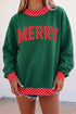 Slogan Polka Dot Pattern Trim Tunic Sweatshirt