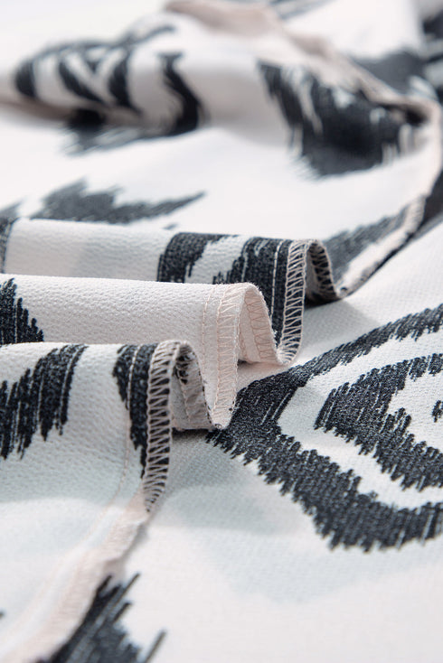 Bohemian Aztec Print H Line Halter Maxi Dress