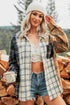 Plaid Button Up Long Sleeve Shift Silhouette Shacket