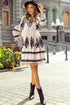 Abstract Print Fringe Tassel Bohemian Western Mini Dress